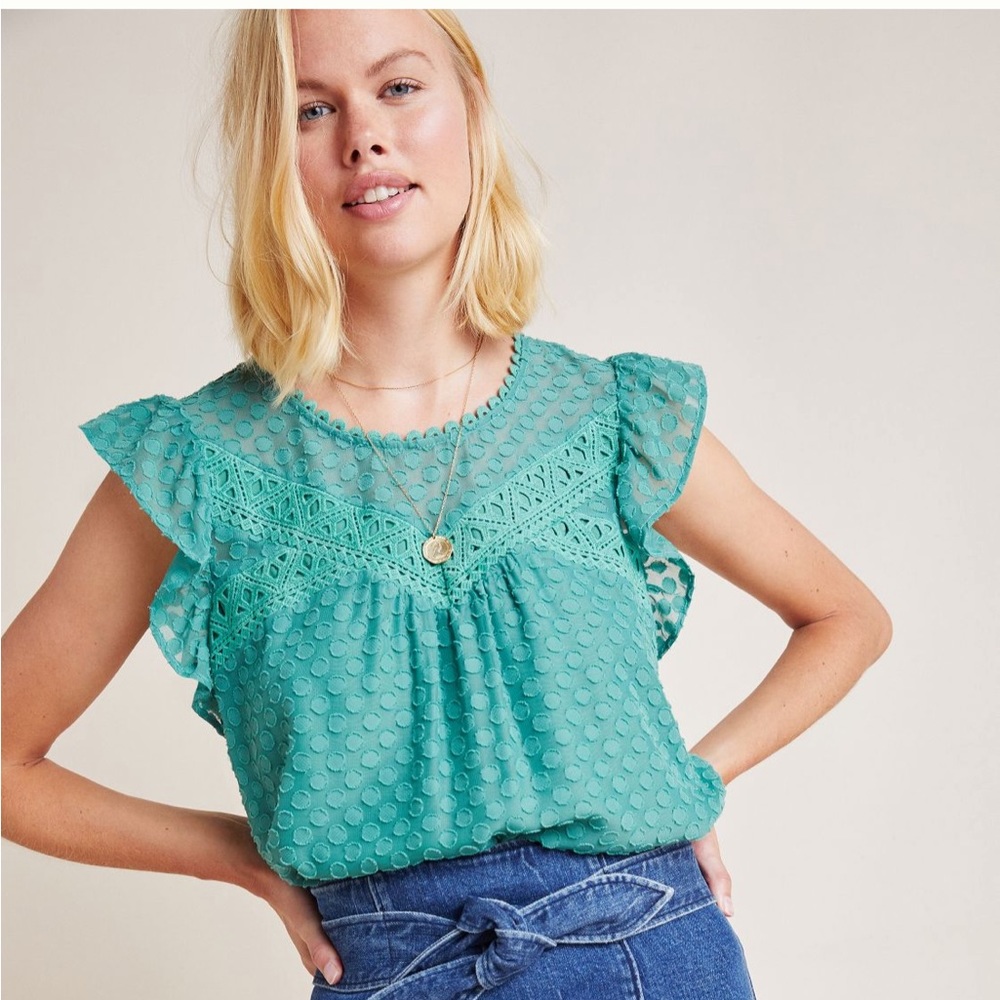 Daniel Rainn Anthropologie Marcellina Flutter Blouse